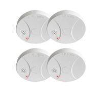 4 Pack Smoke Alarms for Home 10-Year Life Fire Alarms with 9V Replaceable Battery Smoke Detector Battery Operated Conforms to EN 14604 Standard Small Size