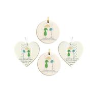 4-pack Snowflake-Shaped Friendship Decor, Heart-Shaped Handmade Ornaments, Keepsakes of Everlasting Friendship, Pendants to Express Affection, Christmas Ornaments