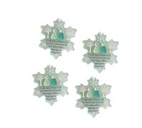 4-pack Snowflake-Shaped Sea Glass Friendship Decor, Heart-Shaped Handmade Glass Ornaments, Keepsakes of Everlasting Friendship, Pendants to Express Affection, Christmas Ornaments (A)