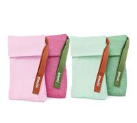 4 Pack Soap Saver Bags, Gentle & Deep Exfoliating - Mint & Pink