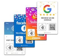 4 Pack Social NFC Tap | Review QR Code | Contactless Review Card | NFC Tap Card | Unlimited Use NFC Cards