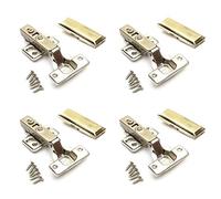 4 Pack Soft Close Cabinet Hinges 110 Degree Kitchen Cupboards Units Door Wardrobes Bookcases TV Cabinets Hydraulic Silver Full Overlay 35mm with Screws and Mounting Plate