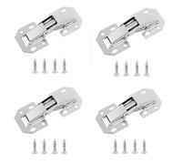 4-Pack Soft-Close Hydraulic Hinges - Heavy-Duty Stainless Steel Silent Close Cabinet for Kitchen/Bathroom/Bedroom, Full Overlay Adjustable Cupboard Door Hinges (4PC)