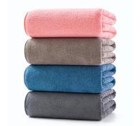 4-Pack Soft Microfiber Hand Towel Bundle 29" L x 13" W Super Absorbent Reusable & Long Lasting Softness (4 Colors)