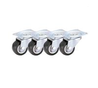 4 Pack Soft Rubber Casters 3" Silver Roller Wheels for Platform Carts & Chairs Durable Home Accessories Black E11971Smooth Mobility & Floor Protection