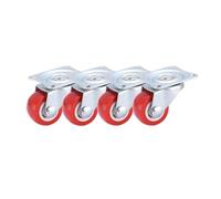 4 Pack Soft Rubber Furniture Casters 2.5 inch Silver Rollers for Platform Carts & Chairs Durable Home Accessories Red APerfect for Easy Mobility