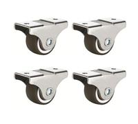 4 Pack Soft Rubber Swivel Casters for Small Furniture Low Profile 1.5 Inch Quiet Wheels for Drawers & Carts Durable and Smooth Rolling Mobility
