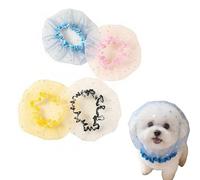 4 Pack Soft Tulle Pet Recovery Collars, Star & Moon Decor, Lightweight Adjustable E-Collar Alternative for Small Dogs & Cats