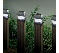 Smart Solar Black Post Lights - Pack of 4 White