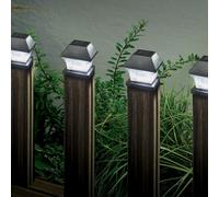 4 PACK | Solar Power Post Stake Topper Light | Downlight Walkway Garden Driveway [EEK: A+]