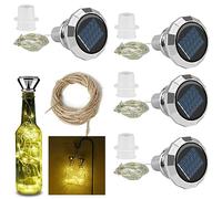 4-Pack Solar Powered Bottle Lights With Cork - Solar Bottle Lights Diamond Top Solar Fairy Lights with 2M 20 Led Copper Wire, IP65 Waterproof Copper for Outdoor Gardens, Patios Parties Festival
