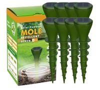 4 Pack Solar Powered Mole Repellent for Lawns, Waterproof Gopher Vole Repellent Ultrasonic Pest Control Outdoor Get Rid of Snake Voles Ground Squirrels in Garden, Yard, Lawn