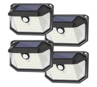 4-Pack Solar Wall Lights Outdoor with 3 Modes & Reflector, Waterproof Bright 178 LEDs Motion Sensor Security Lights, Solar Powered Flood Lights for Patio Garden Yard Porch Garage Front Door