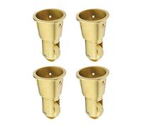 4 Pack Solid Brass Vinta Round Fur Casters Heavy Du 27mm Swivel Castors Antique Sle Transport Wheels for Fur Brass Castors for Easy li