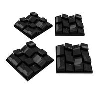 4 Pack - Sound diffuser Acoustic Panels | Seamless Appearance 3D Mosaic wall Pazzle | DIY Wall Decor Art | Wooden (HDF) Decorative Diffuser | Color: [ZARINITY | Black glossy plastic]