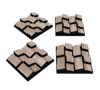 4 Pack - Sound diffuser Acoustic Panels | Seamless Appearance 3D Mosaic wall Pazzle | DIY Wall Decor Art | Wooden (HDF) Decorative Diffuser | Color: [ZARINITY | Sonoma]