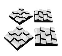4 Pack - Sound diffuser Acoustic Panels | Seamless Appearance 3D Mosaic wall Pazzle | DIY Wall Decor Art | Wooden (HDF) Decorative Diffuser | Color: [ZARINITY | White glossy plastic]