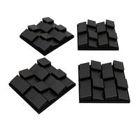 4 Pack - Sound diffuser Acoustic Panels | Seamless Appearance 3D Mosaic wall Pazzle | DIY Wall Decor Art | Wooden (HDF) Decorative Diffuser | Color: [ZARINITY | Black]