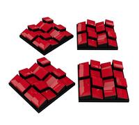 4 Pack - Sound diffuser Acoustic Panels | Seamless Appearance 3D Mosaic wall Pazzle | DIY Wall Decor Art | Wooden (HDF) Decorative Diffuser | Color: [ZARINITY | Red glossy plastic]