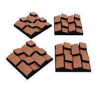 4 Pack - Sound diffuser Acoustic Panels | Seamless Appearance 3D Mosaic wall Pazzle | DIY Wall Decor Art | Wooden (HDF) Decorative Diffuser | Color: [ZARINITY | Cherry]