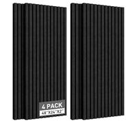 4 Pack Sound Proof Foam Panels for Walls,48X24X2 Inchs Acoustic Foam Panels, High Density Fireproof Acoustic Panels Sound Absorbing, Noise Cancelling Studio Wedges (Black, 4 Pack)