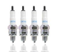 4 Pack Spark Plug Compatible with CR7HSA (4549), Nickel Electrode, 12.7 mm Thread Length, 10 mm Thread Diameter, Wrench Size 16 mm / CR7HSA / 4549 / CR7HSA-10