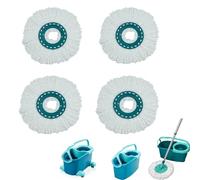 4 Pack Spin Mop Heads Replacement Compatible with Leifheit Twist,Microfiber Head Mops for Leifheit Clean Twist Mop Systems,Dry Wet Clean All Hard-surfaced Floors Machine Washable