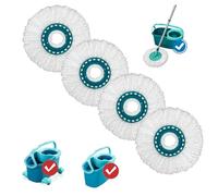4 Pack Spin Mop Heads Replacement Compatible with Leifheit Twist,Microfiber Head Mops for Leifheit Clean Twist Mop Systems,Dry Wet Clean All Hard-surfaced Floors Machine Washable