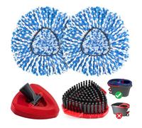 4 Pack Spin Mop Replacement Head for O Cedar RinseClean 2-Tank System, Mop Heads Replacements for Ocedar, Includes 2 Spin mop Refills, 1 Scrubber Mopping Head and 1 Mops Base(Not Include Bucket)