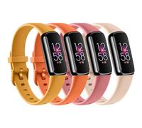 4 PACK Sport Bands Compatible with Fitbit Luxe Bands for Women Men, Soft Silicone Replacement Sport Straps Wristbands for Fitbit Luxe Fitness and Wellness Tracker (Turmeric/Orange/Coral Red/Apricot