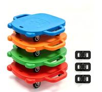 4 Pack Sport Scooter Boards for Kids with Handles,No Assembly Neede | Casters Floor Sitting Scooter Board ,Silent Wheels, 60kg Load,Gym Class Physical Education Home Use,Improves Balance Skills