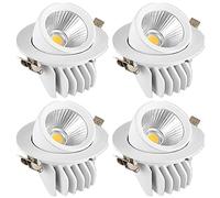 4 Pack Spotlights 360° Rotation Recessed Lighting 2.5-5 Inch Wafer Light 3000K/4000K/6000K Selectable Ceiling Light 5-30W Downlight,30w-6000K