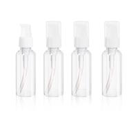 4 Pack Spray Bottle 1.69oz/50ml Mini Transparent Travel Pump Bottles Empty Plastic Pump Bottles Dispenser Portable Refillable Container Travel Foamer Bottle for Cleaning Cosmetics Packaging Shampoo
