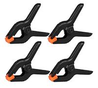 4 Pack Spring Clamps, 6inch Plastic Clips, Backdrop Clips, Big Clamps Heavy Duty, Spring Clips for Crafts, Backdrop Stand, Woodworking, Photography Studios (Black)