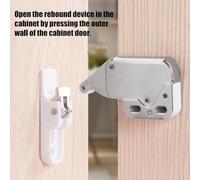 4-Pack Spring Loaded Push Catch Latch for Cabinet Doors, Easy Push to Close and Open Mechanism, Zinc-Plated Metal for Durability, Compatible