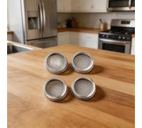 4-Pack Sprouting Jar Lids 7cm Stainless Steel Mesh 304 Stainless Steel for sprout Lids 7cm Detachable Mesh Ventilated Sprouting Lids 7cm for Home Garden Use 7cm Diameter for sprout Jar Lids Set of 4
