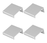 4 Pack - Square Edge Finger Pull Handle - Polished Chrome 40mm - Slim Cupboard Drawer