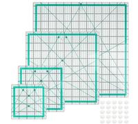 4 Pack Square Quilting Rulers & Fabric Cutting Tools - Non-Slip Acrylic Sewing Rulers with Grid Lines (32cm/24cm/16cm/12cm) for Precise Patchwork, DIY Crafts