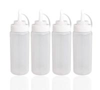 4 Pack Squeeze Bottle, Sauce Bottle, Sauce Bottle Squeeze, Squeezy Bottles with Nozzles, Squeezes Condiment Bottles Dispensing Ketchup Bottler for Sauces for Ketchup, BBQ, Sauces, Syrup, Dressings