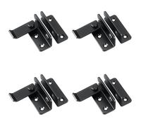 4-Pack Stainless Steel Anti-Theft Door Bolt Lock, Double Opening Surface Mount Latch for Wooden, Thickened Hook(Nero,Large - Left)