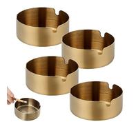 4 Pack Stainless Steel Ashtray Set Round Ash Trays for Home and Outdoor Use 8cm Diameter Portable Cigarette Ashtrays for Bars Restaurants and Offices