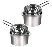 4-Pack Stainless Steel Double Boiler, for Chocolate,Caramel and Candy- Steel Melting Pot, 2 Cup Capacity, Universal Pad