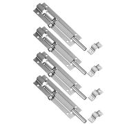 4-Pack Stainless Steel Exposed Square Door Bolt for Louvers, Hooks, Wooden Latches, Old-Fashioned Locks(3-inch)