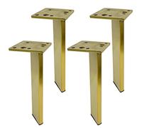 4 Pack Stainless Steel Furniture Legs for DIY TV Stand Ottoman Cabinet Metal Table Legs Replacement Feet with Protective Caps (100cm Gold Finish)