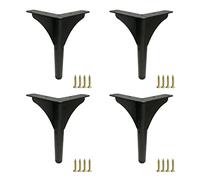 4 Pack Stainless Steel Furniture Legs, Upgraded Thickened Furniture Foot Cabinet Feet, Replacement Support Kitchen Feet, for Desk Table Bed Nightstand (31cm/12.2in,Black)