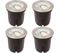 4 PACK Stainless Steel IP67 Ground Light - 16.5W Warm White Tilting Head LED
