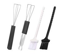 4 Pack Stainless Steel Keycap Puller and Brush Cleaning Tool Set - Keycaps Remover and Brush Cleaner for Mechanical Keyboards