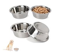 4 Pack Stainless Steel Pet Bowls Suit Cat or Small Dog Premium1.3L Replacement Bowl for Elevated Stand, Kitten, Puppy, Dishwasher Safe (4 PCS)