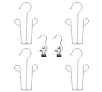 4 Pack Stainless Steel Shoes Hanger, Shoes Hanger Drying Rack for Dehumidifying Hanging Leather Shoes Double Hook Design Drying Shelf Storage Organizer Multi-Functional Shoe Rack(A)