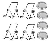 4 Pack Stainless Steel Sprouting Stands，4 Pack Premium Stainless Steel Screen Sprout Lids,Sprouting Jar Stands, for 86mm Wide Mouth Mason Jars,indoor plant stand for Growing Broccoli, Mung Bean